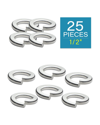 IMScrews 1/2" Spring Lock Washers - 304 Stainless Steel - Pack of 25 - Secure Fastening and Rust Resistance - image 2