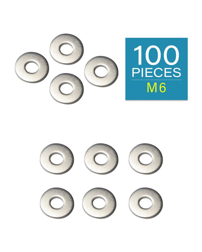 IMScrews M6 Large Flat Washers - 304 Stainless Steel Washers (Pack of 100) - Durable Hardware for Various Applications - image 2