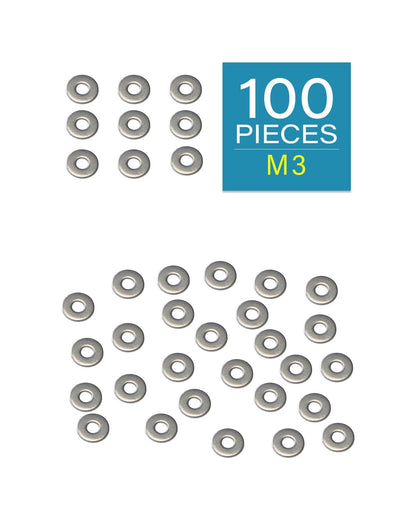 IMScrews M3 304 Stainless Steel Flat Washers for Bolts and Screws - Pack of 100 - Durable Hardware Essentials - image 2