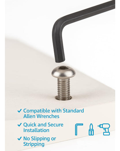 IMScrews 1/4"-20 x 2" Button Head Socket Cap Screws, 304 Stainless Steel, Hex Allen Drive, 25-Pack - image 5