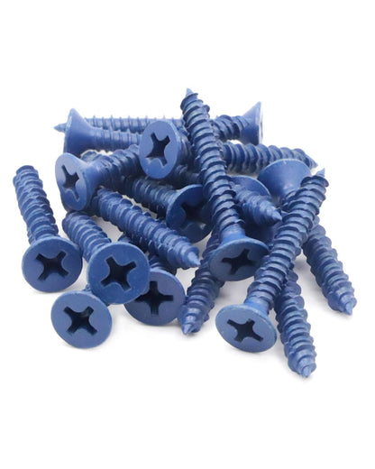 1/4" x 2-1/4" Blue Concrete Screws, 25 PCS Flat Head Masonry Anchors with High-Low Thread, Heavy-Duty Blue Coating Fasteners for Brick, Block and Stucco - image 6