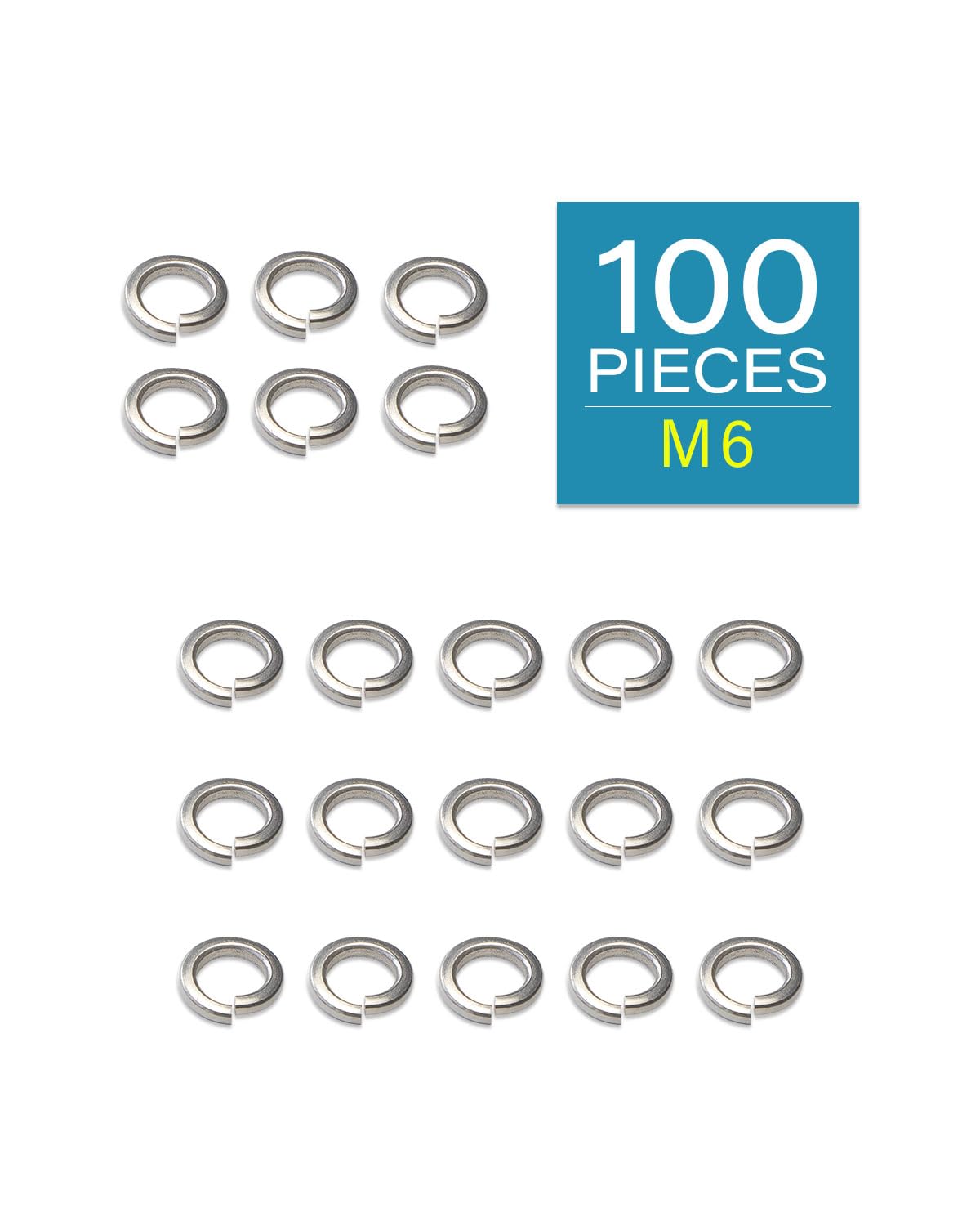 IMScrews M6 304 Stainless Steel Spring Lock Washers Pack of 100 - image 2