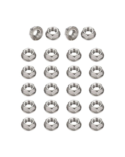 #10-24 Flange Nuts - IMScrews 304 Stainless Steel Flange Nuts - Resilient Fasteners for Home Maintenance and Professional Projects Pack of 25