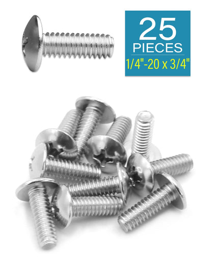 IMScrews 1/4-20 ¡Á 3/4" Phillips Truss Head Bolts - 304 Stainless Steel Machine Screws - Pack of 25 - image 2