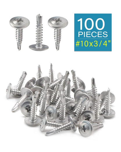 IMSCREWS #10 x 3/4 Inch Self Drilling Screws 410 Stainless Steel Truss Washer Head Sheet Metal Screws Tek Screws for Construction and Repair 100 Pack - image 2