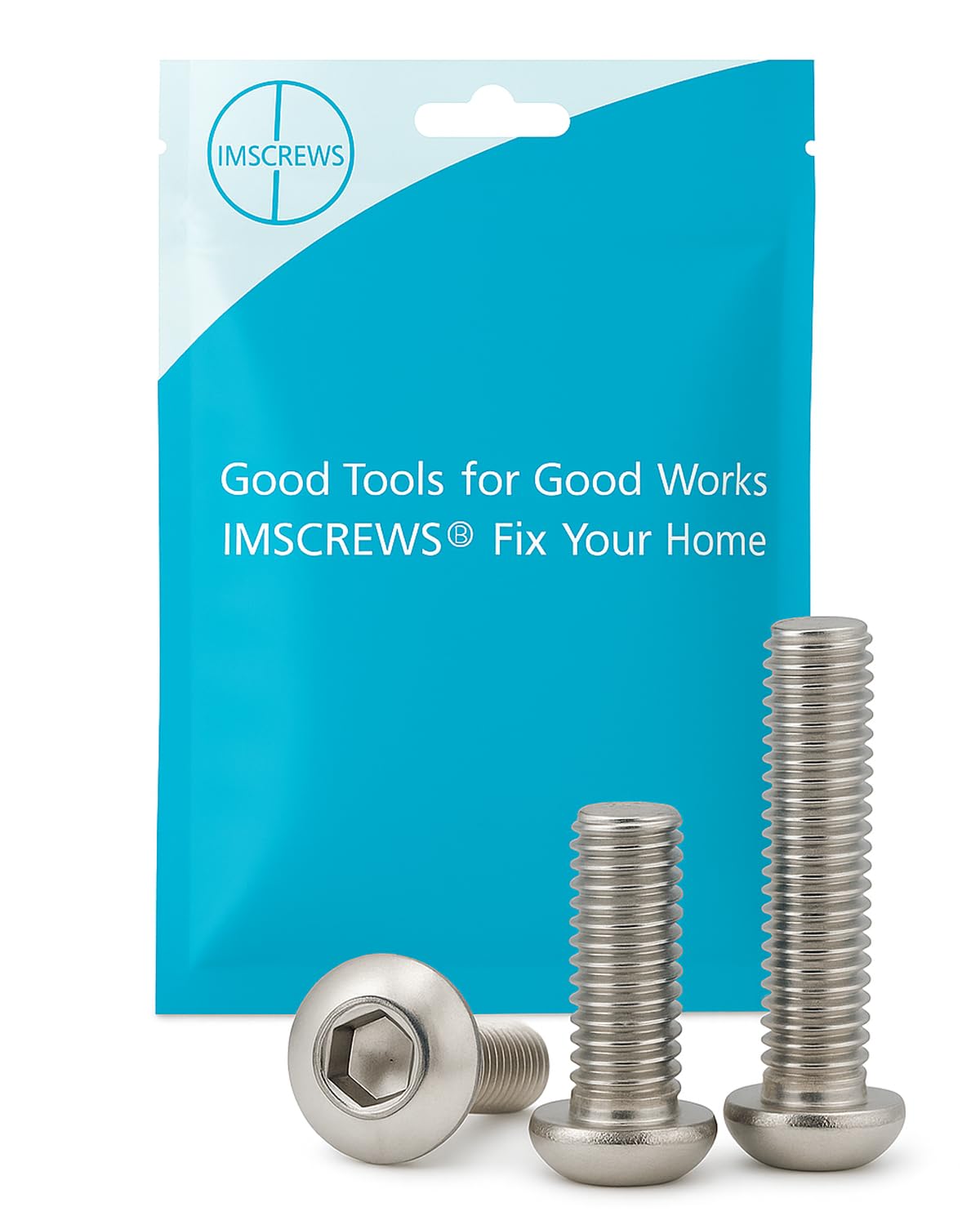 IMScrews 1/4"-20 x 2" Button Head Socket Cap Screws, 304 Stainless Steel, Hex Allen Drive, 25-Pack