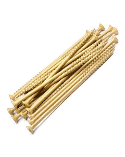 IMSCREWS 400-Pack #10 x 6" Deck Screws, Star Drive, 1000h Salt Spray Resistant Coating, Tan Exterior Wood Screws for Landscaping & Treated Lumber, with Re-usable Sturdy PVC Box (No Bit) - image 6