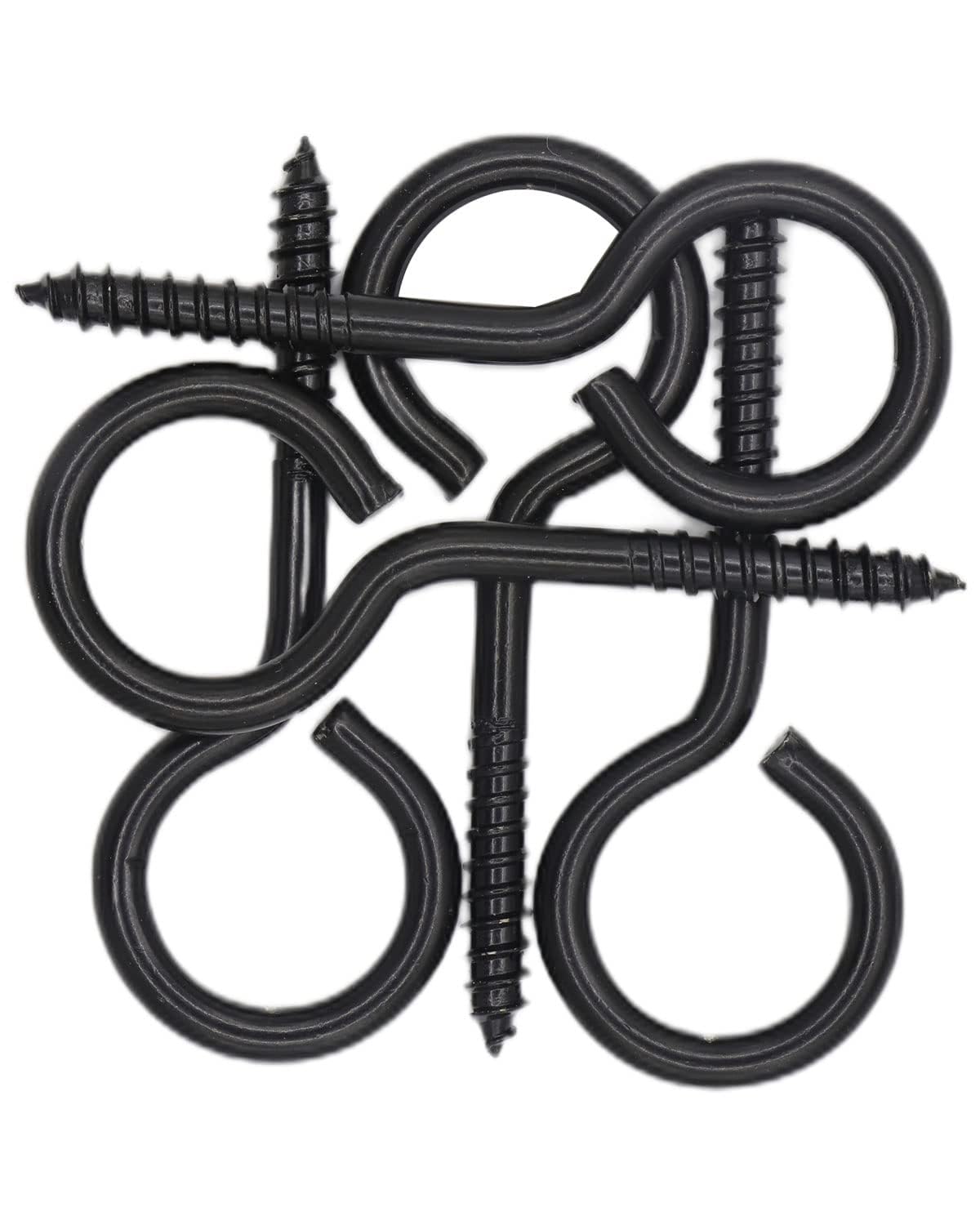 IMSCREWS 2-1/2 Inch Black Eye Hooks (20 Pack), 304 Stainless Steel Screw Eyes, Heavy Duty Rust Resistant Eye Screws for Outdoor Wood, String Lights, Wire Anchoring, Lag Thread Eye Bolts - image 4