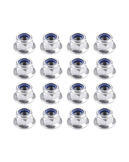 IMScrews M6-1.0 Stainless Steel Hex Flange Nuts with Nylon Lock, DIN6926 Locking Nuts with Integrated Washer, Corrosion Resistant Hardware, Pack of 25