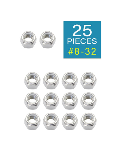 #8-32 Locknuts - IMScrews 304 Stainless Steel Hardware Locknuts - Durable and Rust-Resistant Fasteners for Home Repairs and Professional Projects Pack of 25 - image 2