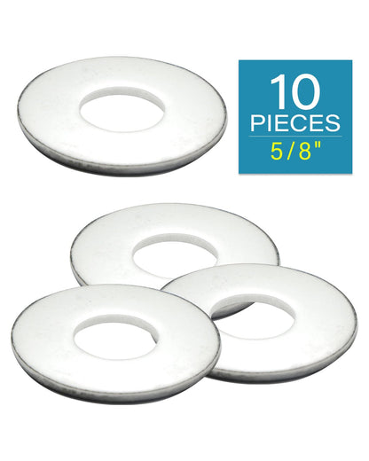 IMScrews 5/8" USS Large Flat Washers 304 Stainless Steel Washers (Pack of 10) - Durable, Rust-Resistant, Heavy Duty, Essential Hardware for Construction and DIY Projects - image 2