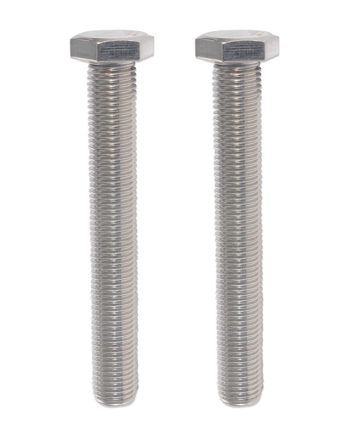 IMScrews Hex 1/2-13 x 5 Long Machine Screws, 304 Stainless Steel Bolts, Pack of 2