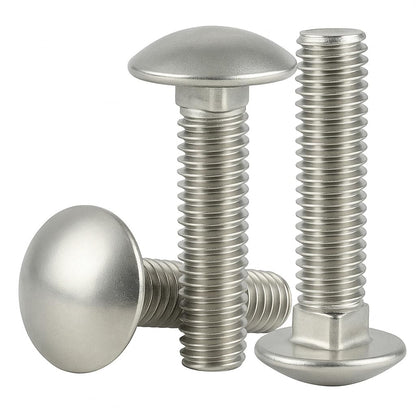 IMScrews 1/4"-20 x 4-1/2" Carriage Bolts, Round Head & Square Neck, Full Thread, 304 (18-8) Stainless Steel, Pack of 10 - image 2