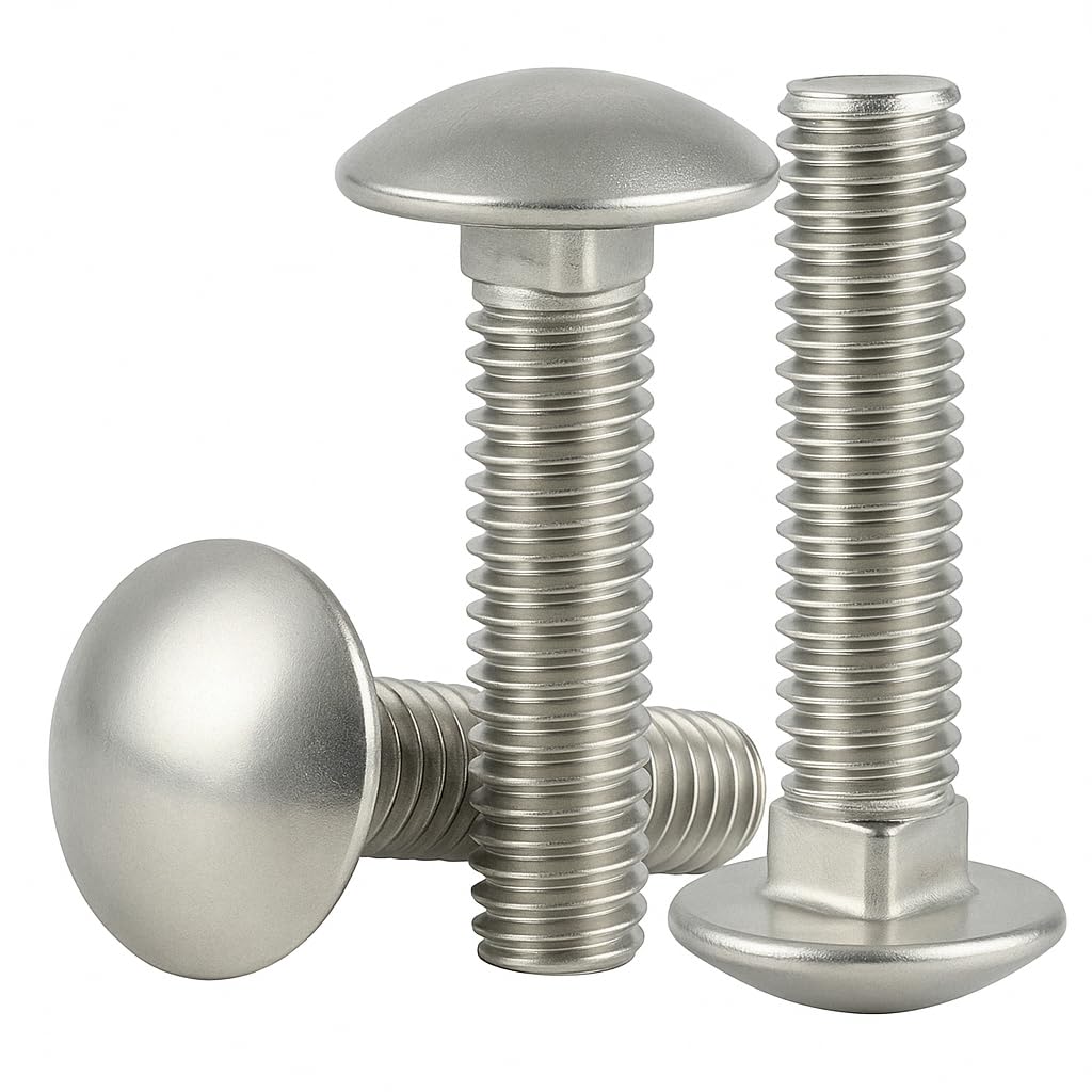 IMScrews 1/2"-13 x 3-1/2" Carriage Bolts, Round Head & Square Neck, Full Thread, 304 (18-8) Stainless Steel - image 2