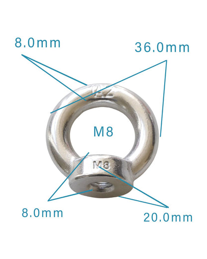 M8-1.25 Eye Nuts - IMScrews 304 Stainless Steel Eye Nuts - Resilient Hardware for Home Repairs and Professional Projects Pack of 2 - image 3