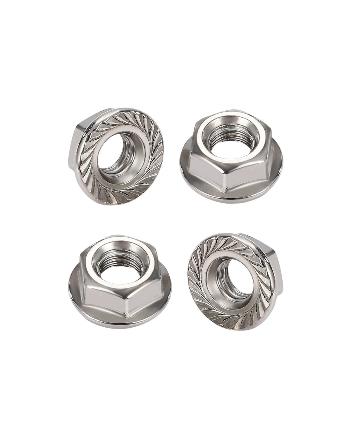 IMScrews 1/2-13 Flange Nuts 304 Stainless Steel Serrated Face Hex Lock Nuts for Heavy Duty Automotive and Construction Projects 5 Pack