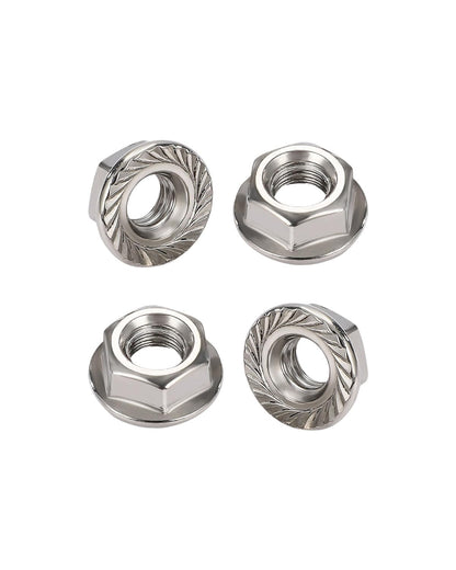 IMScrews 1/2-13 Flange Nuts 304 Stainless Steel Serrated Face Hex Lock Nuts for Heavy Duty Automotive and Construction Projects 5 Pack