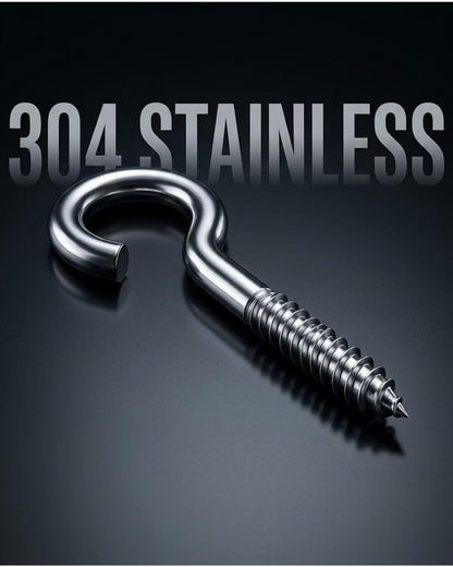 IMSCREWS 20Pcs 2-3/8" (60mm) 304 Stainless Steel Screw-in Eye Hooks, Open Loop Eyelets for Hanging Lightweight Items, Indoor & Outdoor - image 3