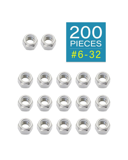 #6-32 Locknuts - IMScrews 304 Stainless Steel Hardware Locknuts - Durable and Rust-Resistant Fasteners for Home Repairs and Professional Projects Pack of 200 - image 2