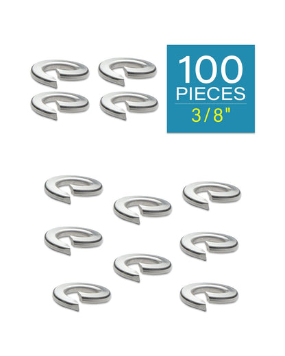 IMScrews 3/8" Spring Lock Washers - 304 Stainless Steel - Pack of 100 - Secure Fastening and Rust Resistance - image 2