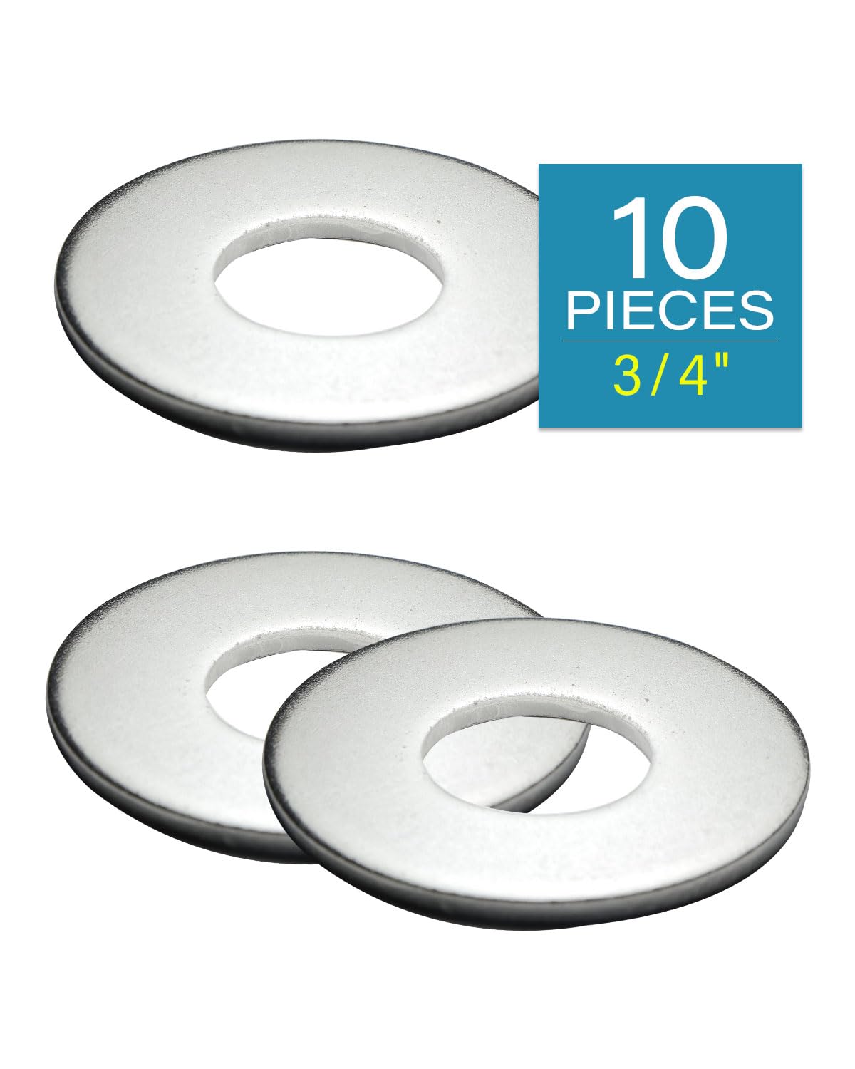IMScrews 3/4" USS Large Flat Washers 304 Stainless Steel Washers (Pack of 10) - Durable, Rust-Resistant, Heavy Duty, Essential Hardware for Construction and DIY Projects - image 2