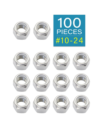 #10-24 Locknuts - IMScrews 304 Stainless Steel Hardware Locknuts - Durable and Rust-Resistant Fasteners for Home Repairs and Professional Projects Pack of 100 - image 2