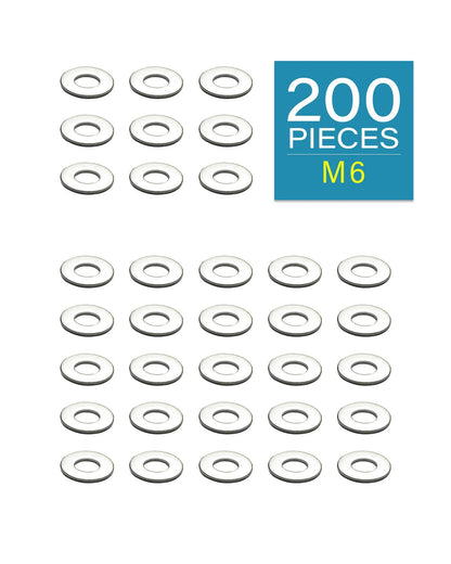 IMScrews M6 304 Stainless Steel Flat Washers for Bolts and Screws - Pack of 200 - Durable Hardware Essentials - image 2