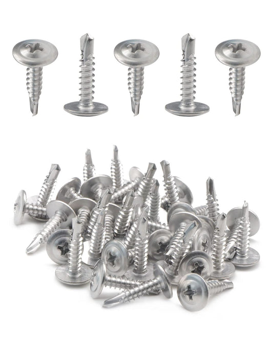 IMScrews #10 x 3/4" Truss Washer Head Self Tapping Screws, 410 Stainless Steel Sheet Metal Screws, Pack of 200