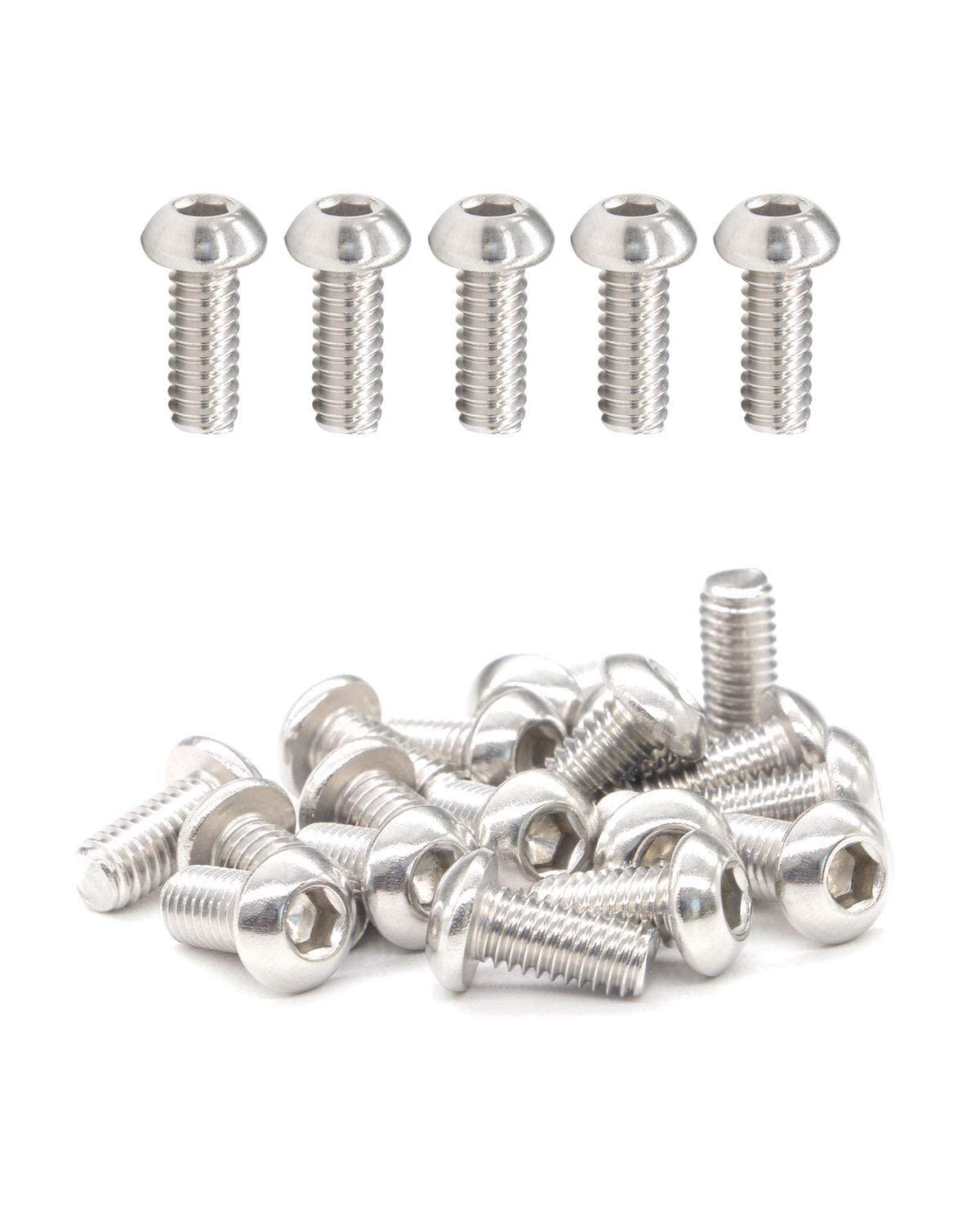 M4-0.7 x 1/2" Button Head Socket Cap Bolts Screws (25pcs) 18-8 Stainless Steel 304 Allen Hex Drive Fully Thread Machine Screw ISO7380 | by IMSCREWS