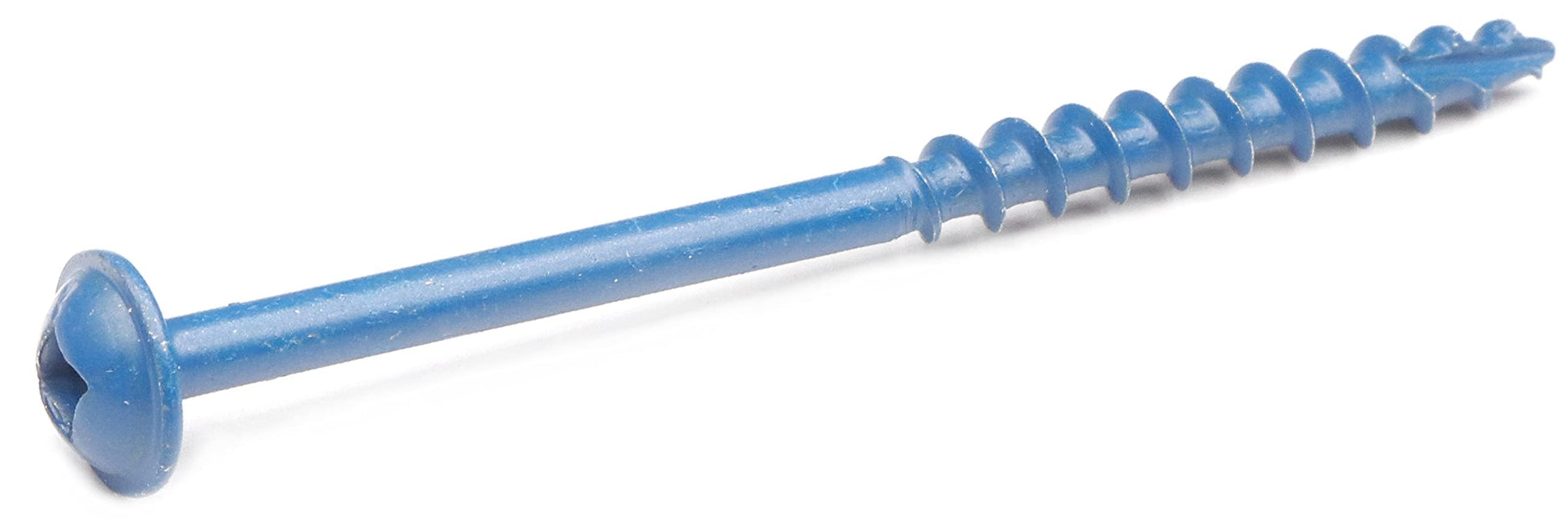 IMSCREWS 8 x 2-1/2 Inch Pocket Hole Screws 25 Pcs, Blue Epoxy Coated Exterior Wood Screws, No. 2 Square Drive Washer Head, Coarse Thread with Type 17 Point