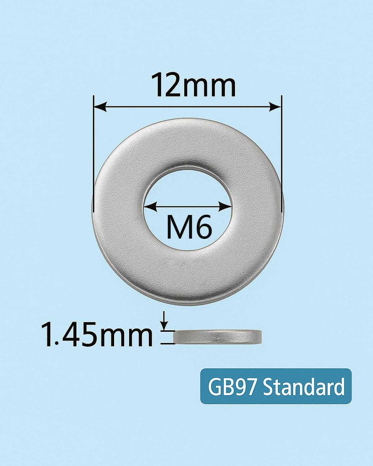 IMScrews M6 304 Stainless Steel Flat Washers for Bolts and Screws - Pack of 100 - Durable Hardware Essentials - image 2