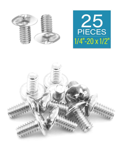 IMScrews 1/4-20 ¡Á 1/2" Phillips Truss Head Bolts Screws, 304 Stainless Steel Machine Screws Pack of 25 - image 2