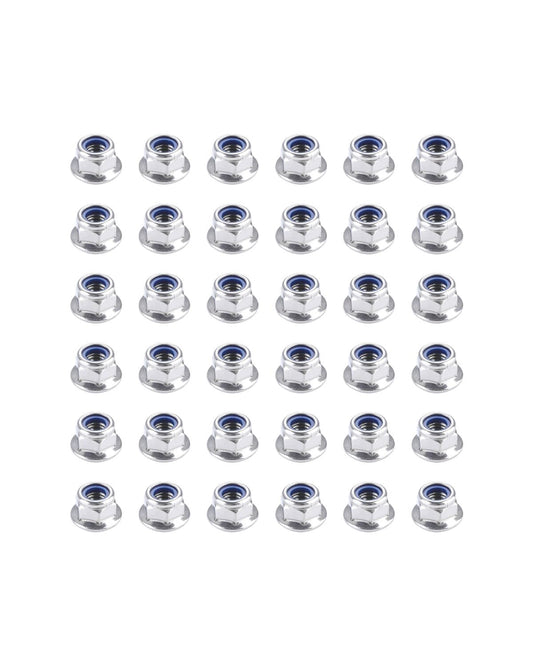 IMScrews M4 x 0.7 Stainless Steel Flange Lock Nuts, DIN6926 Hex Nuts with Blue Nylon Insert, Corrosion Resistant 304 Stainless Steel, Integrated Washer Base, Pack of 200