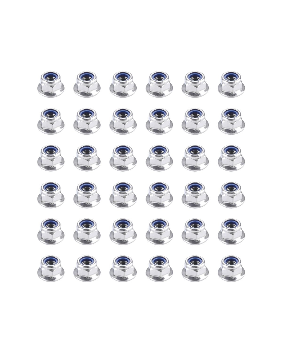 IMScrews M4 x 0.7 Flange Nuts, 304 Stainless Steel Hex Lock Nuts with Blue Nylon Insert, DIN6926 Self-Locking Nuts with Integrated Washer Base, Corrosion Resistant, Pack of 200
