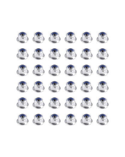 IMScrews M4 x 0.7 Flange Nuts, 304 Stainless Steel Hex Lock Nuts with Blue Nylon Insert, DIN6926 Self-Locking Nuts with Integrated Washer Base, Corrosion Resistant, Pack of 200
