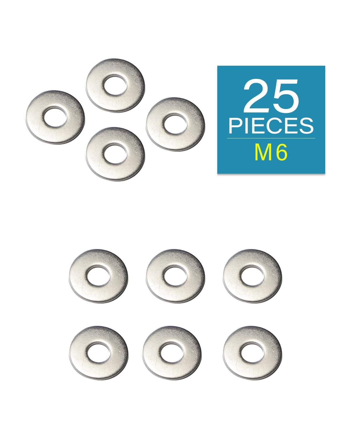 IMScrews M6 Large Flat Washers - 304 Stainless Steel Washers (Pack of 25) - Durable Hardware for Various Applications - image 2