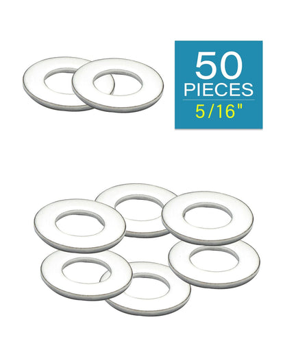IMScrews 5/16 Inch SAE Flat Washers - Pack of 50 - Premium 304 Stainless Steel Washers for Reliable Fastening - image 2