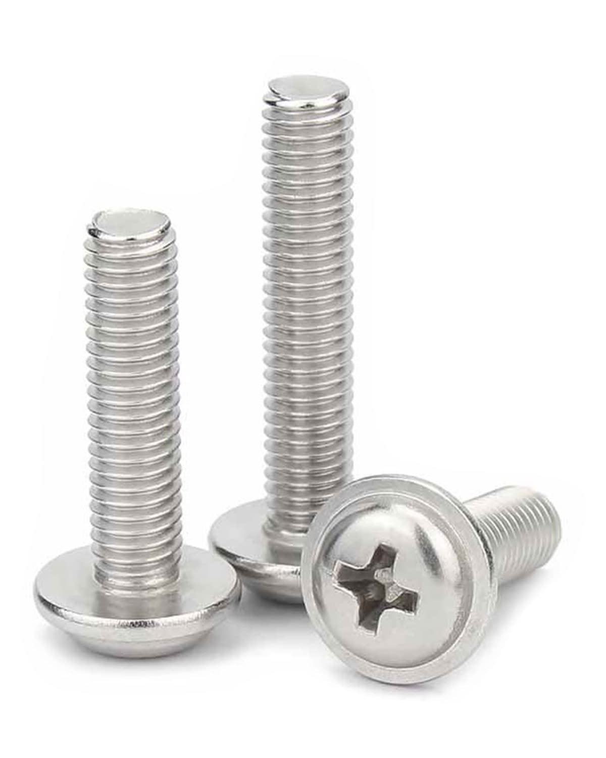 IMScrews M6-1.0 x 2" Phillips Pan Washer Head Machine Screws, 304 Stainless Steel Bolts, Pack of 25