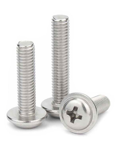 IMScrews M6-1.0 x 2" Phillips Pan Washer Head Machine Screws, 304 Stainless Steel Bolts, Pack of 25