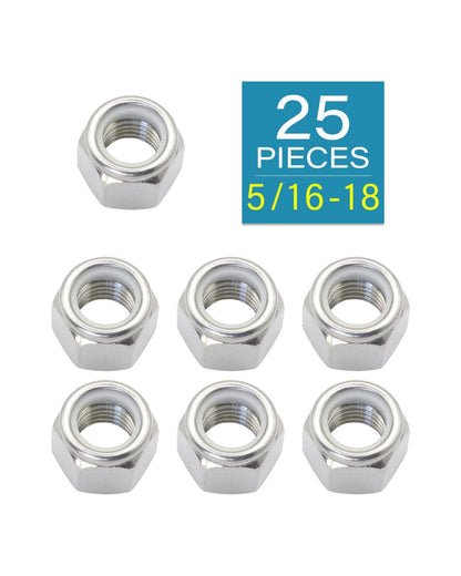 5/16-18 Locknuts - IMScrews 304 Stainless Steel Hardware Locknuts - Durable and Rust-Resistant Fasteners for Home Repairs and Professional Projects Pack of 25 - image 2