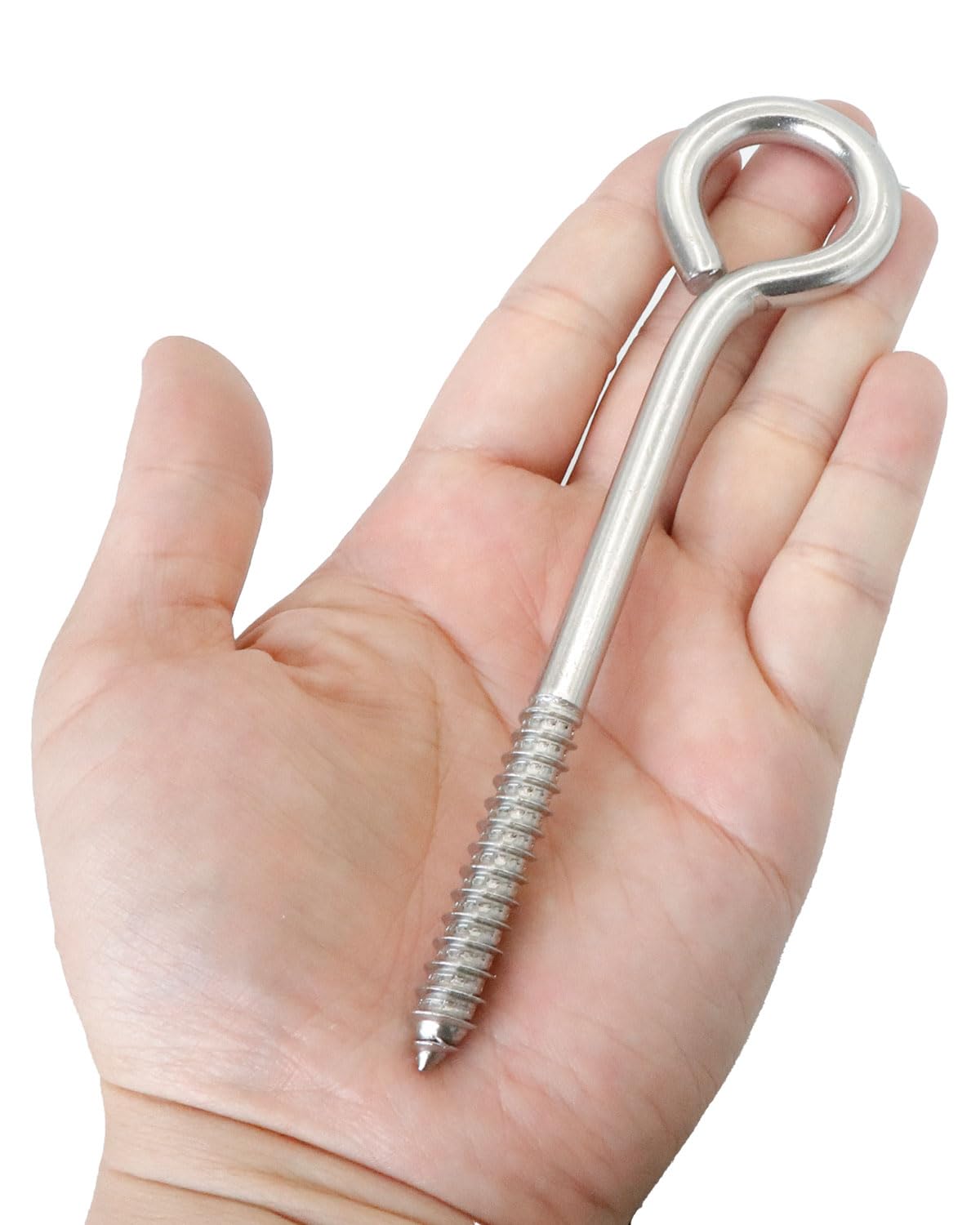 IMSCREWS 10 Pcs Screw Eyes, 6 Inch 304 Stainless Steel Self Tapping Eye Screws, Heavy Duty Bolts for Wood, Secure Cables and Hammock Stands, Suitable for Indoor & Outdoor Use - image 4