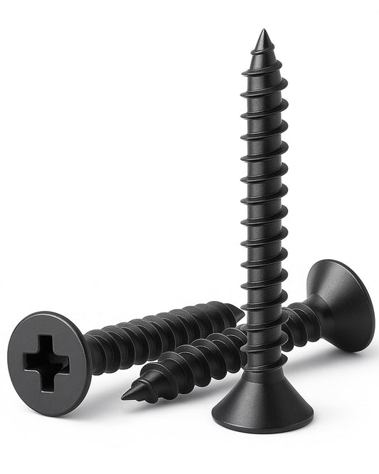 IMSCREWS #8 x 2-3/4" Self-Tapping,304 Stainless Steel Black Flat Head Phillips Wood Screws,Pack of 10 ¡ª Anti-Rust, Sharp Point, Black Coated Finish for Wood, Metal & Plastic