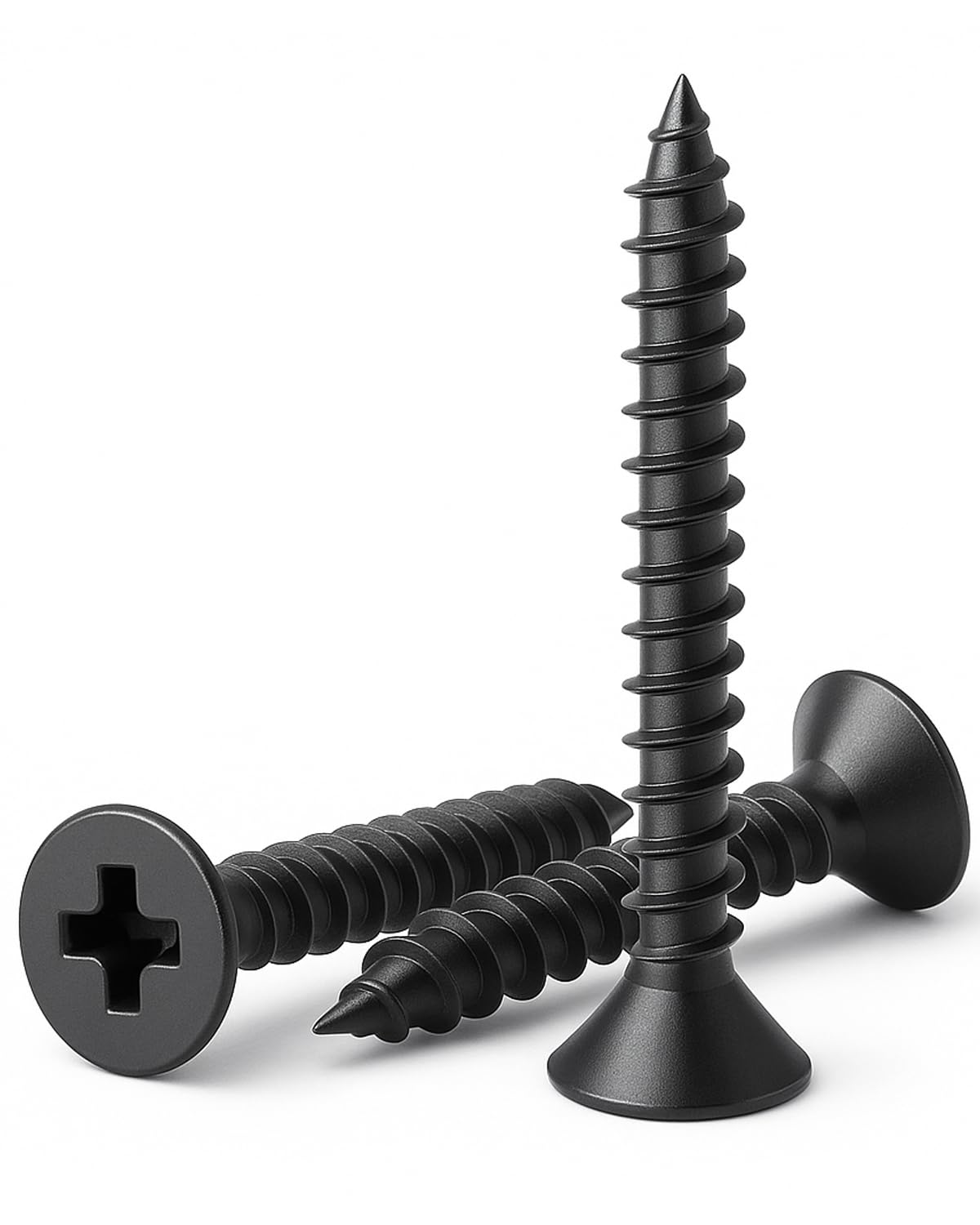 IMSCREWS #8 x 3/4" Black Wood Screws, 304 Stainless Steel Flat Head Phillips Self-Tapping, 25 Pack Natural Black Finish for Hinge Replacement, Cabinetry & DIY Repair, Anti-Rust