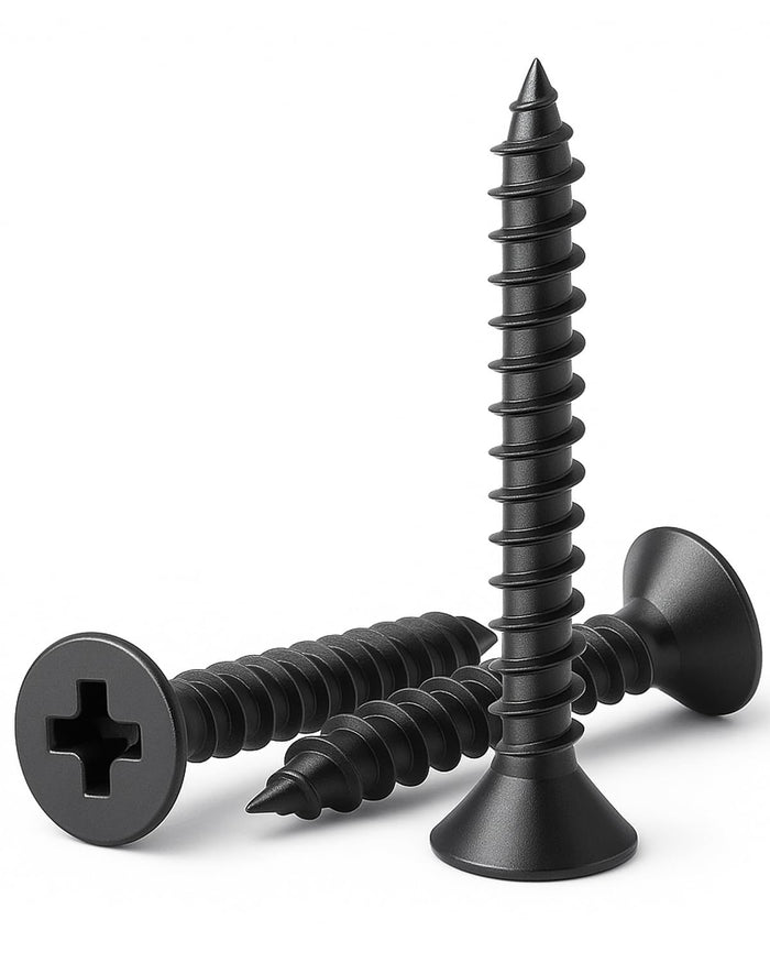IMSCREWS #14 x 1-1/2" Self-Tapping,304 Stainless Steel Black Flat Head Phillips Wood Screws,Pack of 50 ¡ª Anti-Rust, Sharp Point, Black Coated Finish for Wood, Metal & Plastic
