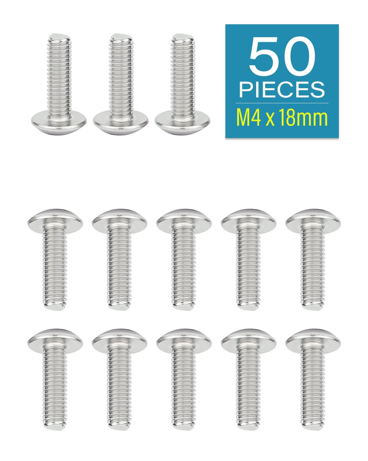 IMScrews M4-0.7 x 18mm Phillips Truss Head Bolts Screws, 304 Stainless Steel Machine Screws Pack of 50 - image 2