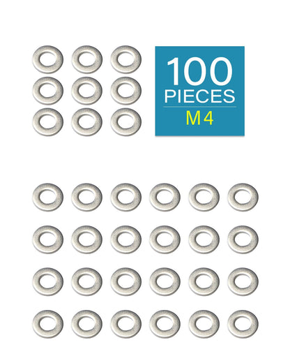 IMScrews M4 304 Stainless Steel Flat Washers for Bolts and Screws - Pack of 100 - Durable Hardware Essentials - image 2