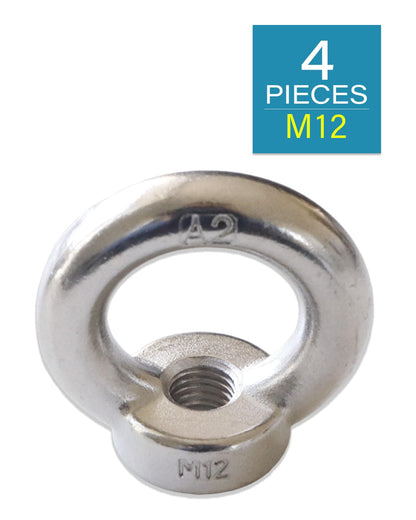 M12-1.75 Eye Nuts - IMScrews 304 Stainless Steel Eye Nuts - Resilient Hardware for Home Repairs and Professional Projects Pack of 4 - image 2