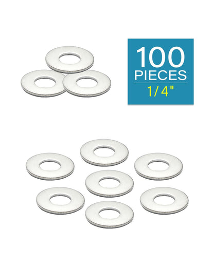 IMScrews 1/4" USS Large Flat Washers 304 Stainless Steel Washers (Pack of 100) - Durable, Rust-Resistant, Heavy Duty, Essential Hardware for Construction and DIY Projects - image 2