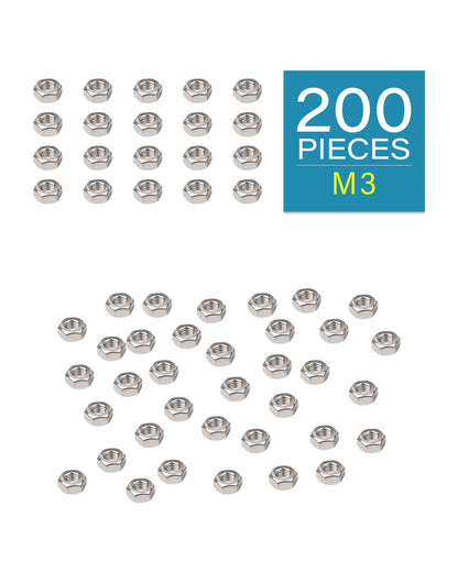 M3-0.5 Hex Nuts - IMScrews 304 Stainless Steel Hex Nuts - Durable, Rust-Resistant Fasteners for Home Repair and Professional Projects Pack of 200 - image 2