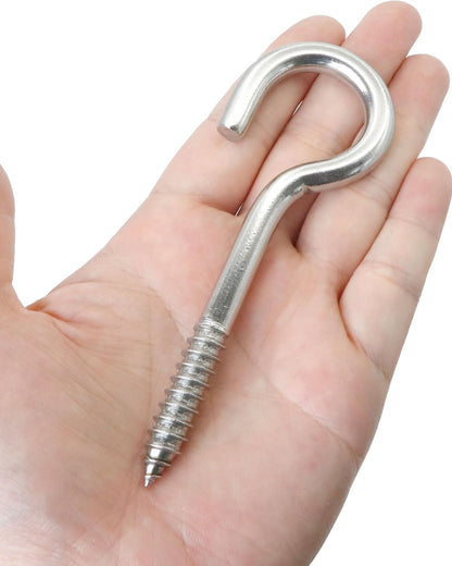 IMSCREWS 2 Pcs Screw Eyes, 4.7 Inch 304 Stainless Steel Eye Bolts for Wood, Self Tapping Heavy Duty Hooks, Ideal for Securing Cables and Hammock Stands, Indoor & Outdoor Use - image 6